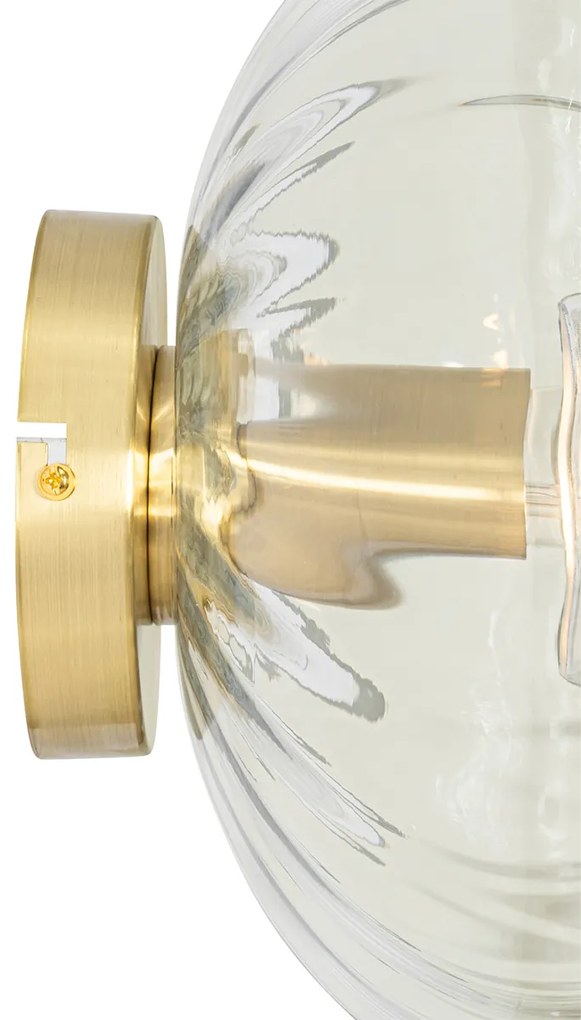 Lampa ścienna art deco złota ze szkłem - Ayesha