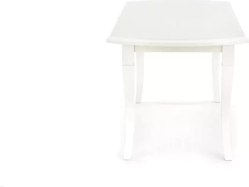 Elegancki rozkładany stół owalny Littoral 160-240 cm z laminowanym blatem i drewnianymi nogami