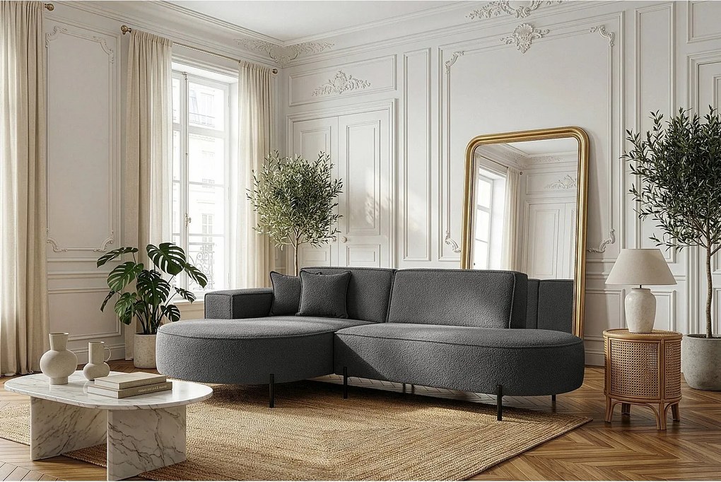 Narożnik Parma Studio Hills, do salonu, tkanina Quelle, lewy, szary (92)