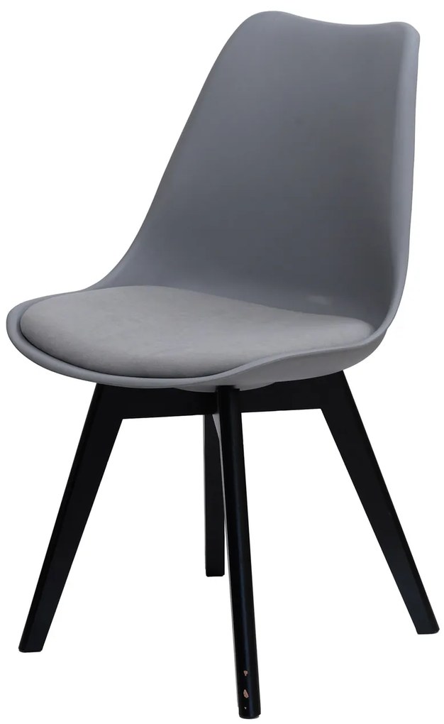 PROMOCJA Jasnoszare krzesło BALI MARK z aksamitną poduszką na siedzisko II jakość