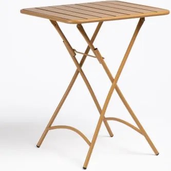 Składany Kwadratowy Stół Ogrodowy 60x60 Cm Ze Stali Janti Musztarda - Sklum