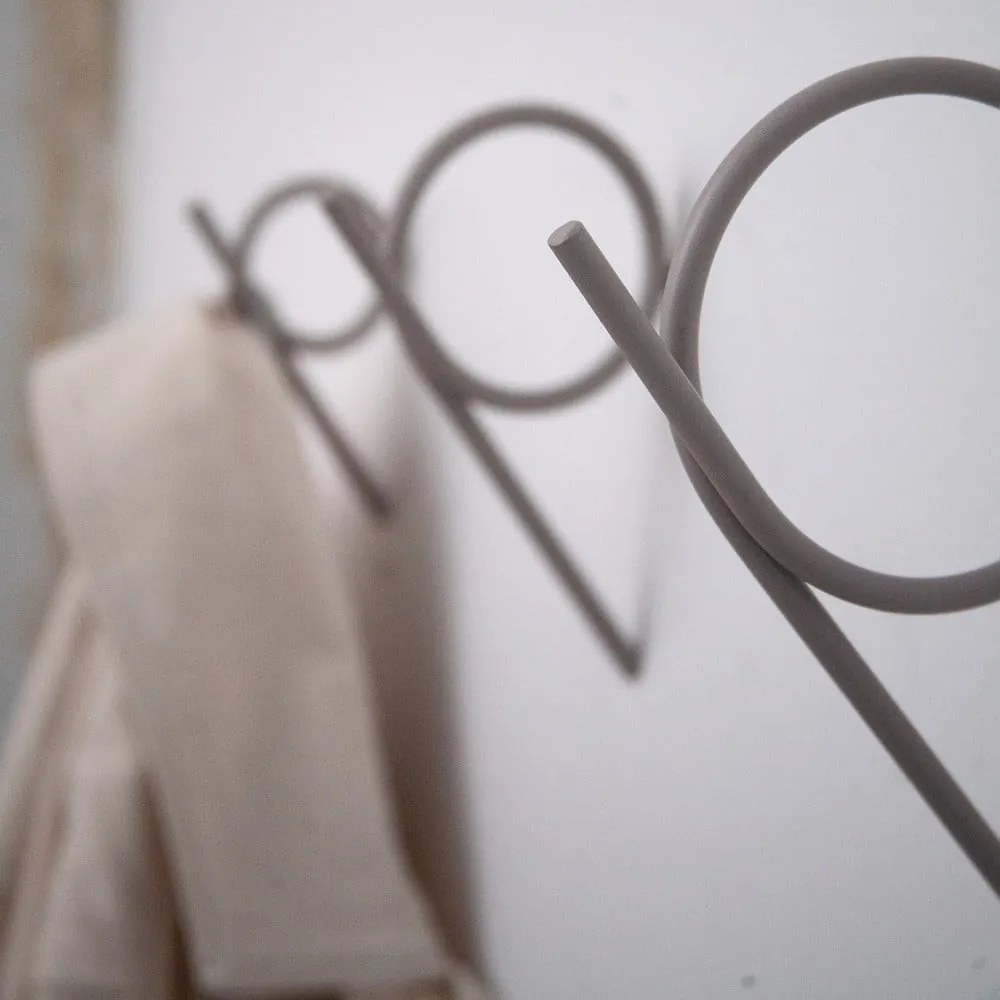 Szarobrązowy ścienny stalowy haczyk Tuba S – Spinder Design