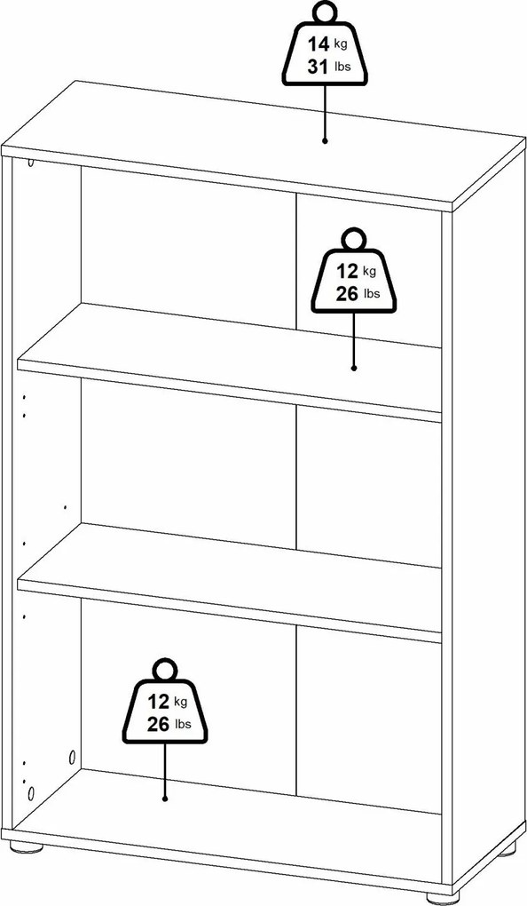 Niski regał biurowy otwarty Sign jackson hickory