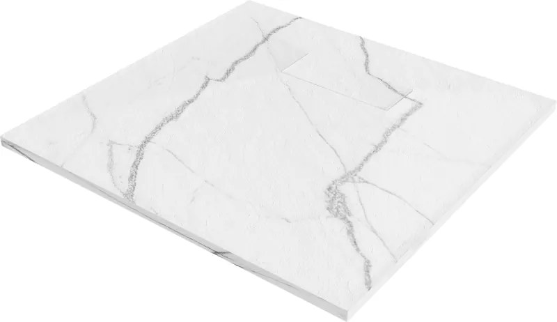 Mexen Hugo brodzik kwadratowy SMC 70 x 70 cm, biały kamień - 42157070