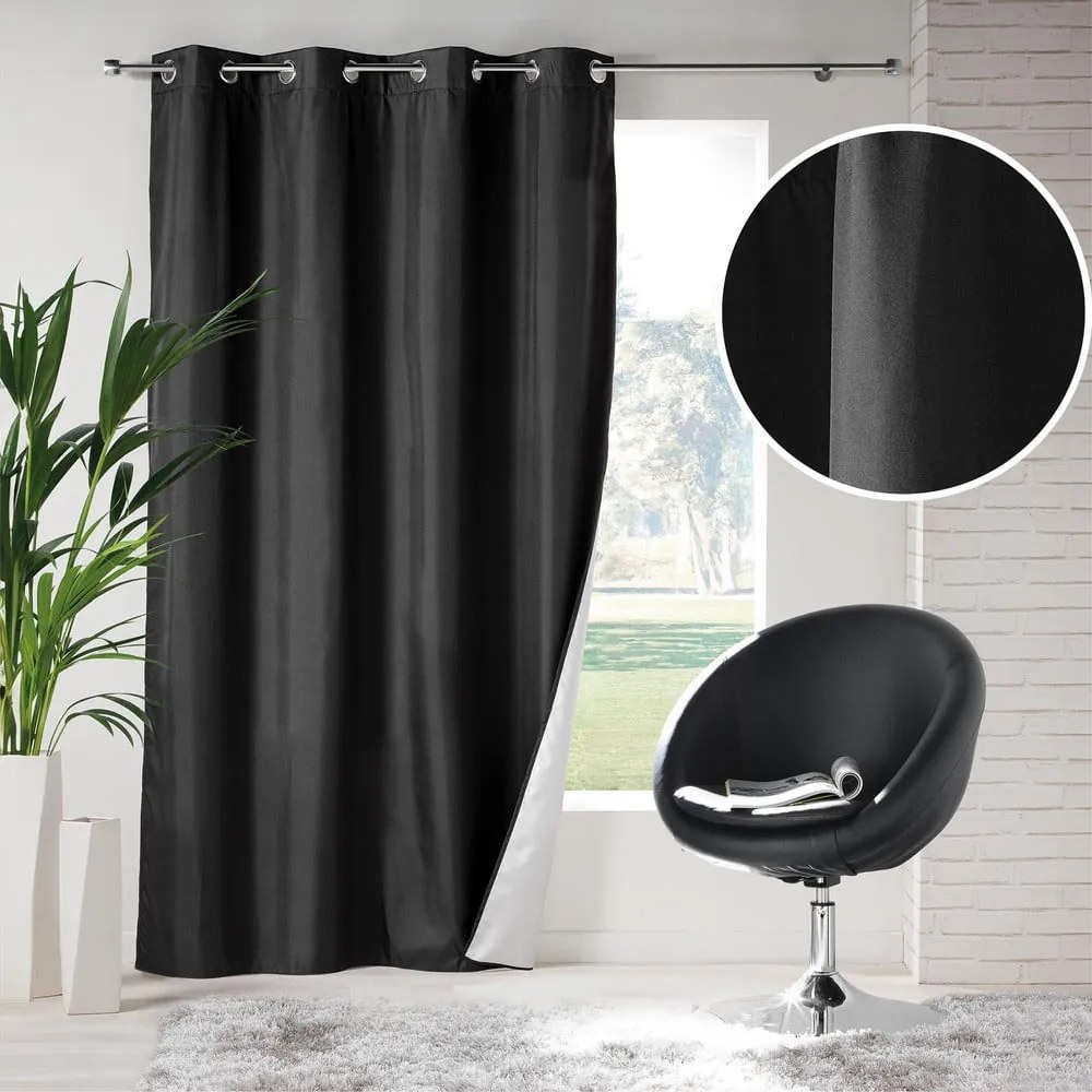 Czarna zasłona termiczna 140x260 cm Icemount – douceur d'intérieur