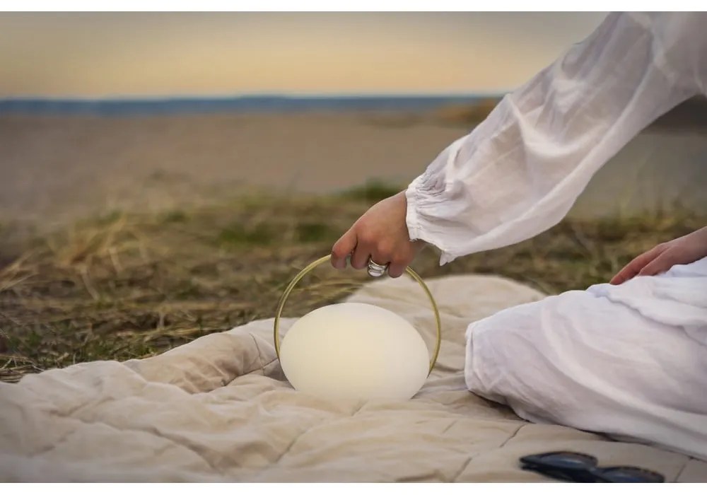 Biała lampa stołowa LED ze ściemniaczem (wysokość 19 cm) Orbit – UMAGE