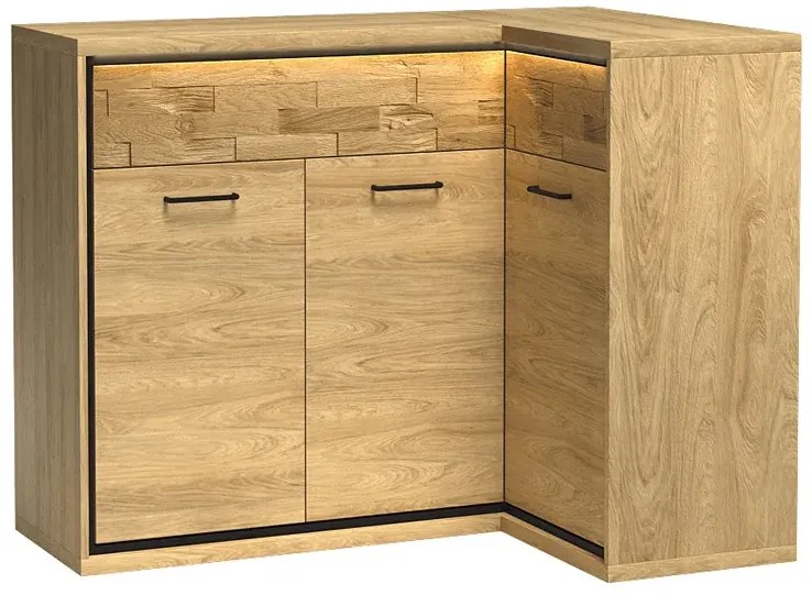 Komoda narożna hikora naturalna T3-M34