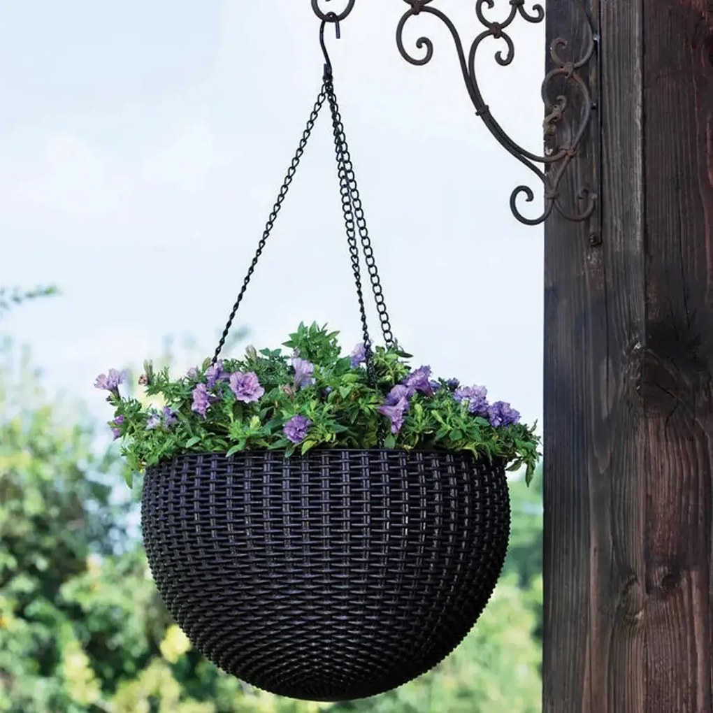 Keter Doniczka wisząca Sphere antracyt, śr. 35 cm
