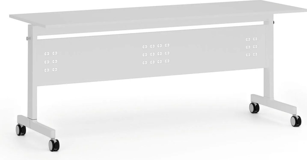 Mobilny stół PRIMO MOBI, 180x60 cm, biała podstawa, biały