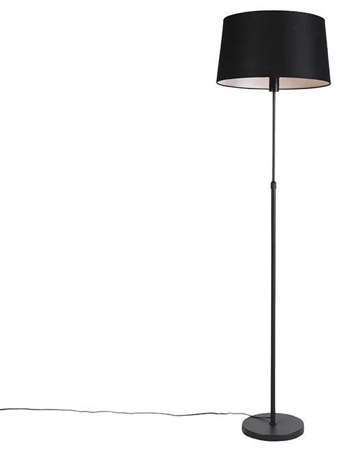 Lampa podłogowa regulowana czarna klosz lniany czarny 45cm - Parte klasyczny/Antyczny Oswietlenie wewnetrzne