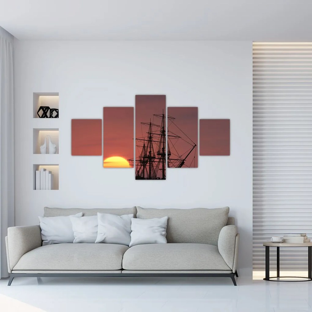 Obraz - Średniowieczny statek (125x70 cm)