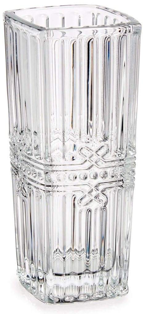 Kwadratowy wazon z kryształowym wzorem, 15 cm