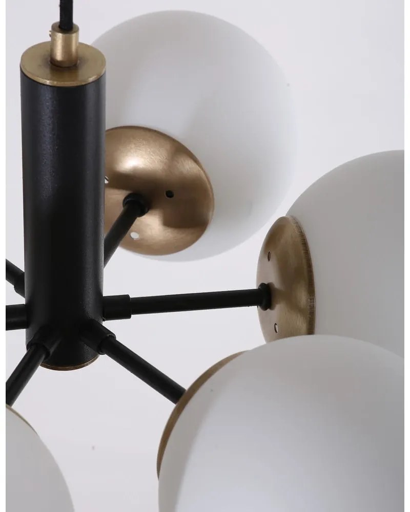 Czarna lampa wisząca ze szklanym kloszem ø 56 cm Daisy – Squid Lighting