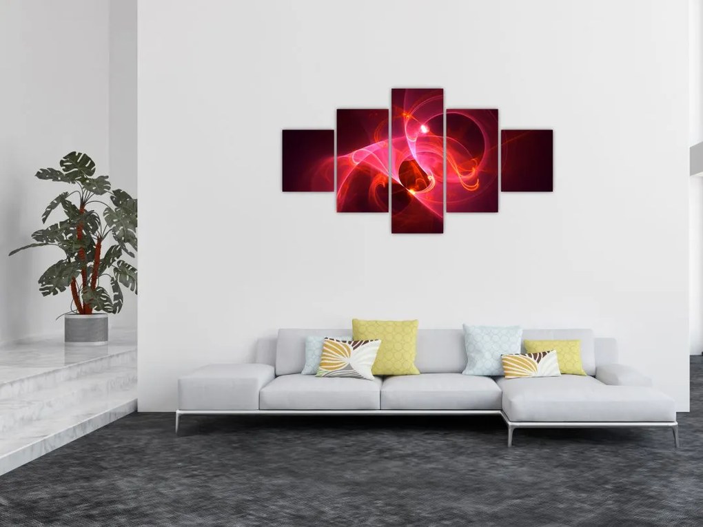 Nowoczesny obraz różowej abstrakcji (125x70 cm)