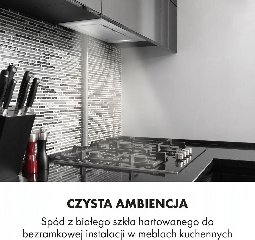 Klarstein Hektor SL 52cm 467m³/h Okap do Zabudowy Biały