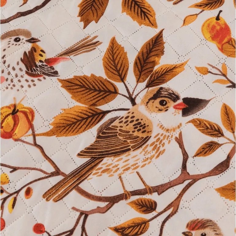 Narzuta na łóżko BIRDS PUMPKIN, brązowy Rozmiar: 170 x 210 cm