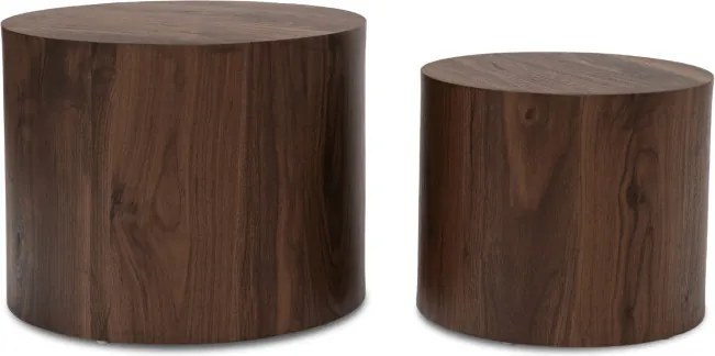 Zestaw Stolików Kawowych LEILA 38 cm/48 cm Orzech Loft