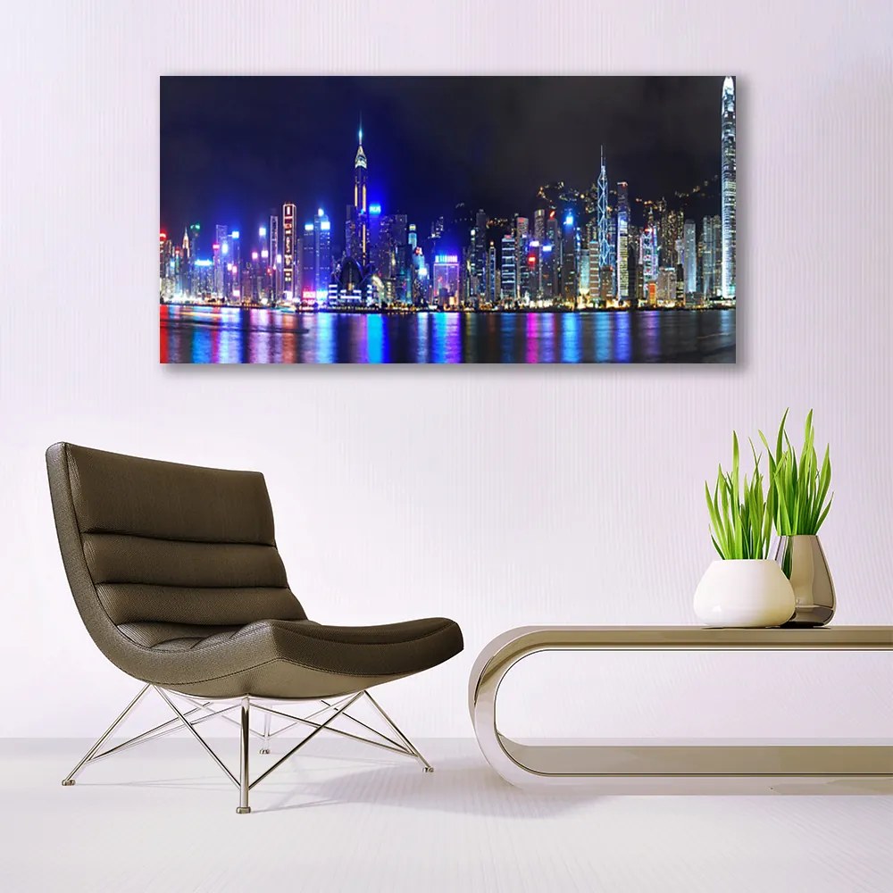 Duży obraz na płótnie Światła Nocnej Metropolii