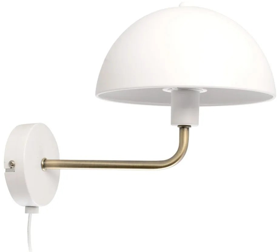 Kinkiet w biało-złotym kolorze Leitmotiv Bonnet, wys. 25 cm