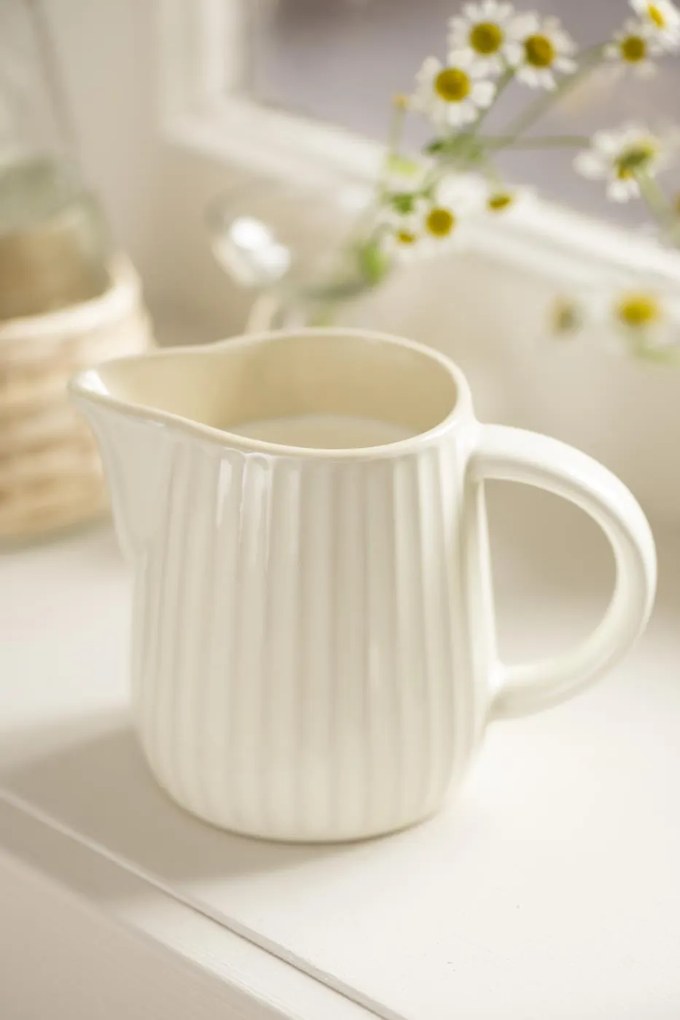 IB Laursen Kremowy ceramiczny dzbanek 200 ml MYNTE BUTTER CREAM