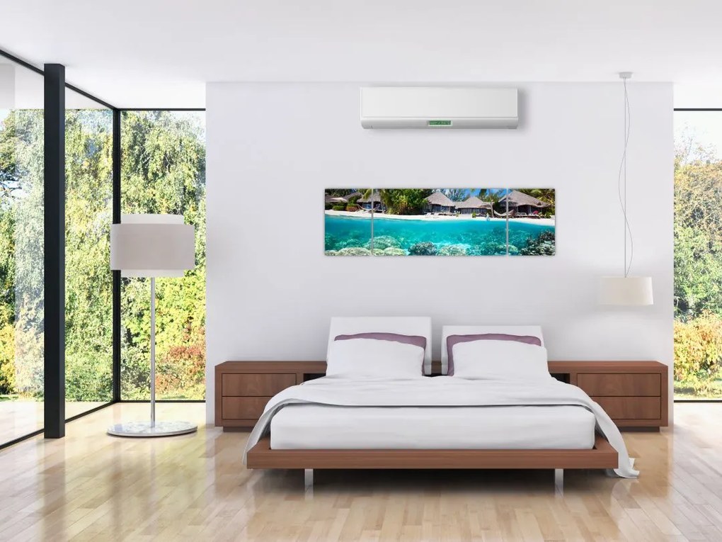 Obraz plaży na tropikalnej wyspie (170x50 cm)