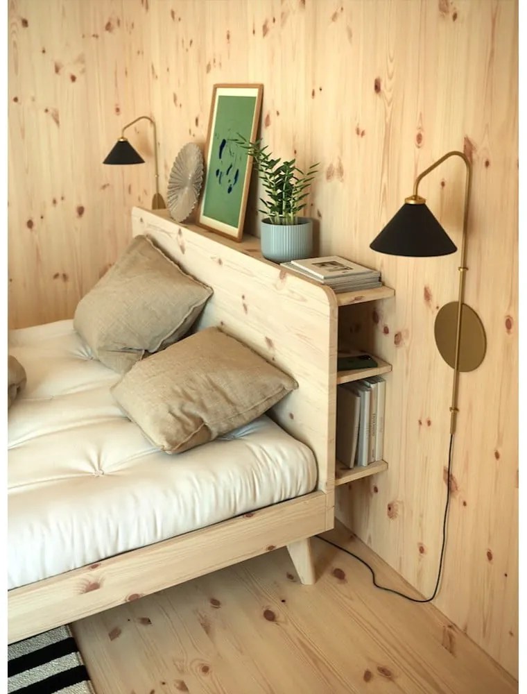 Łóżko dwuosobowe z drewna sosnowego ze stelażem 180x200 cm Retreat – Karup Design