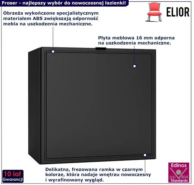 Podwieszana szafka pod umywalkę czarny groszek T4-Z71