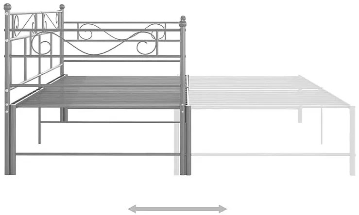 Szare metalowe łóżko rozkładane 90x200 cm - Wesper