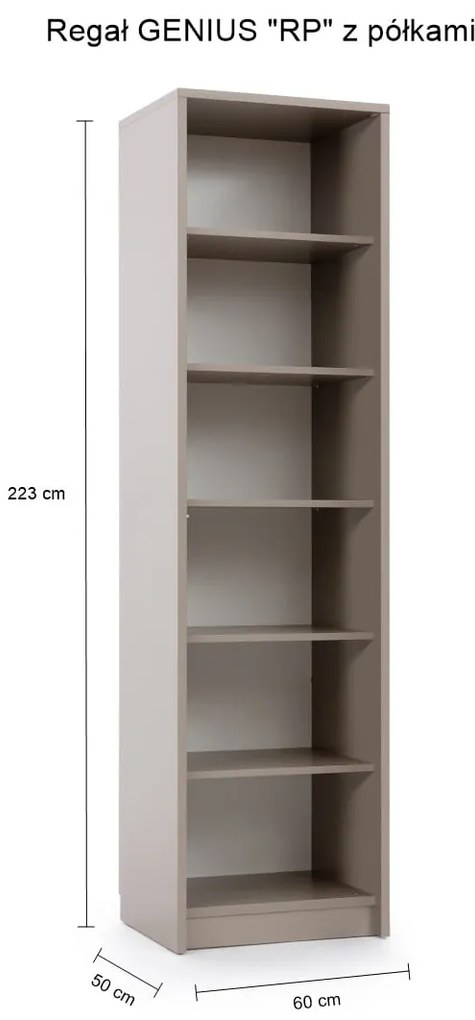 Regał GENIUS "RP" szer. 60 cm z półkami (kolor do wyboru)