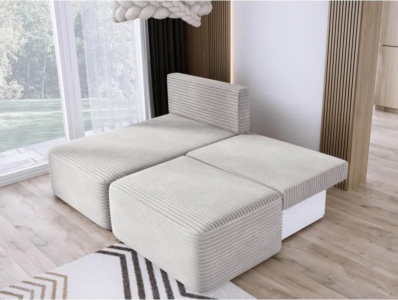 Narożnik TILIA wolnostojący układ L strona Lewa z funkcją spania w tkaninie Tilia 86