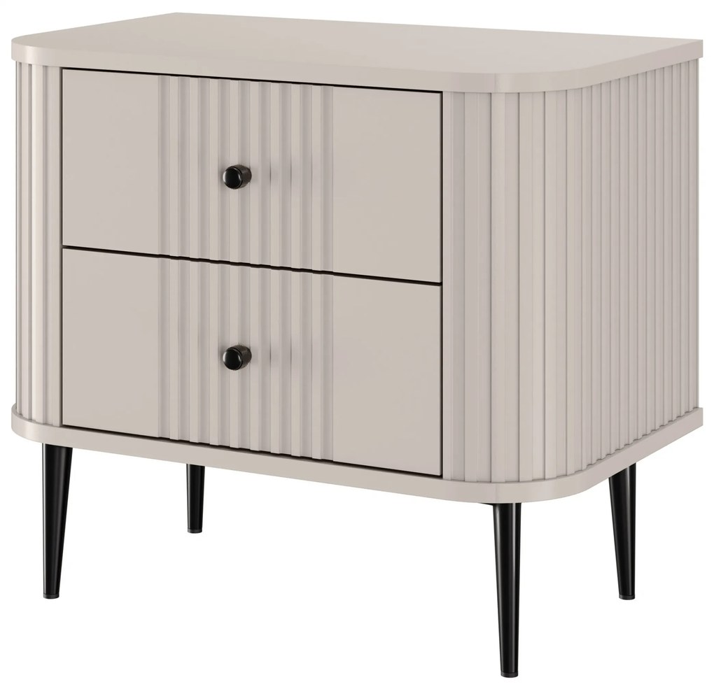 Zestaw szafek nocnych Vesper 56 cm - kaszmir / czarne nogi