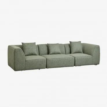 3-częściowa Modułowa Sofa Tapicerowana Cardea Bukla Szałwiowa Zieleń - Sklum