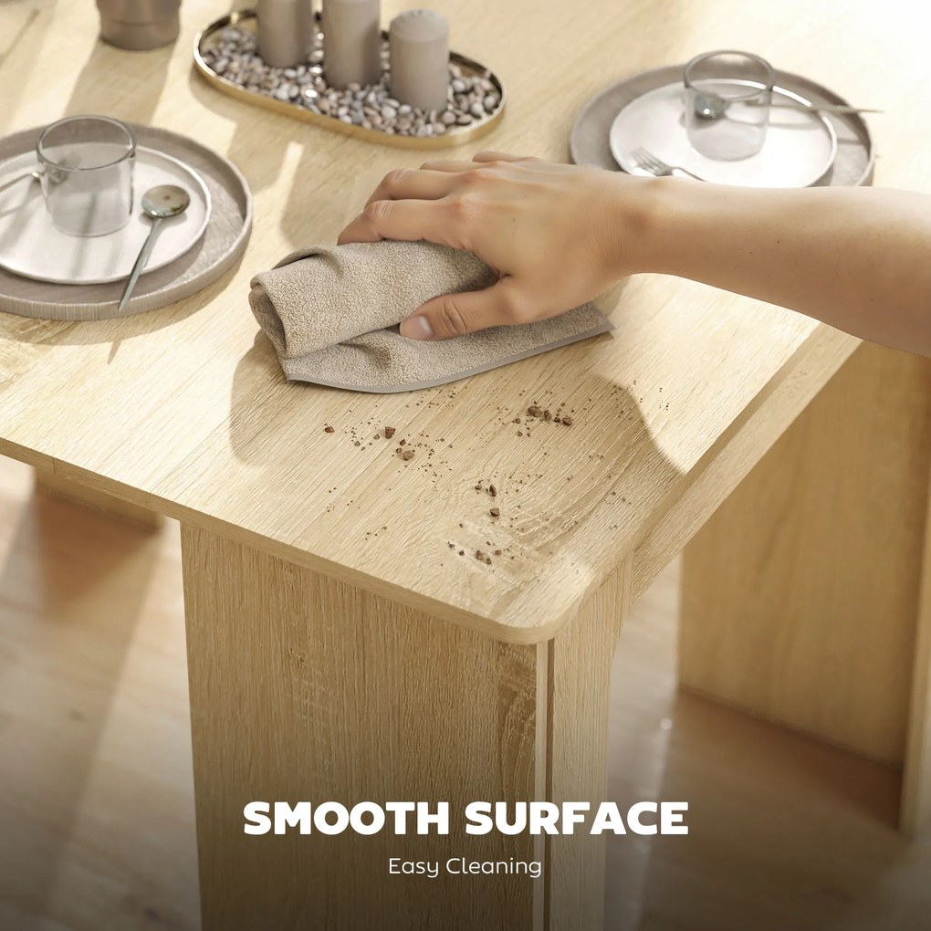 HOMCOM Stół jadalny, składany stół, rozkładany stół kuchenny, stół do jadalni, płyta wiórowa, 60-180 x 85 x 75 cm, naturalny