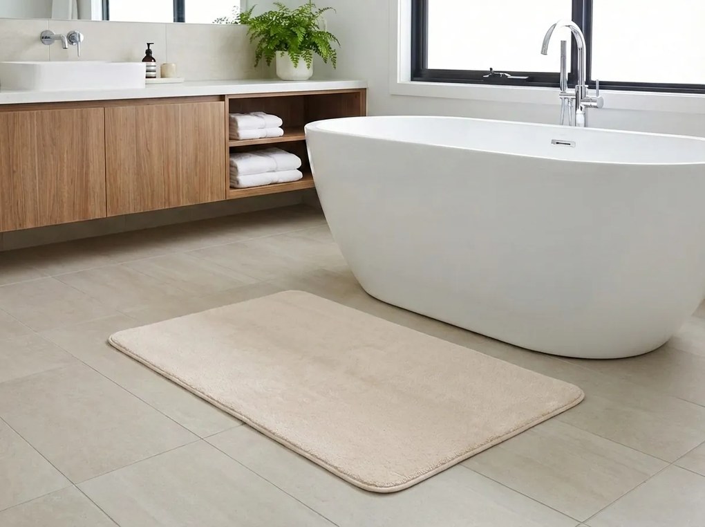 Dywanik łazienkowy TRIVORA 60x100 cm kremowy