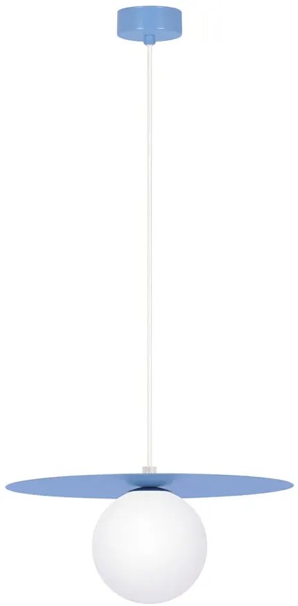 Niebieska lampa zwis ze szklaną kulą - A680 F7-L84
