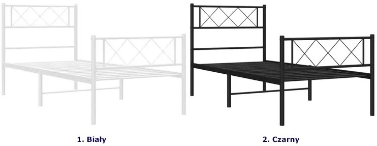 Białe pojedyncze łózko metalowe w stylu loft 90x200 cm - Espux