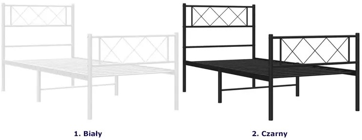 Białe pojedyncze łózko metalowe w stylu loft 90x200 cm P5-D00