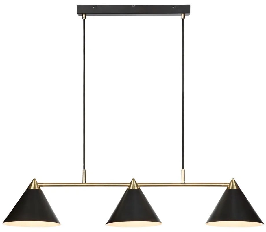 Czarna lampa wisząca z trzema kloszami Markslöjd Klint
