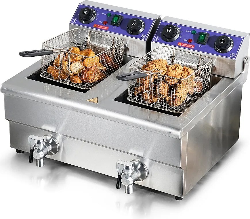 Blatowa Podwójna Frytkownica Komercyjna SucceBuy 6000W