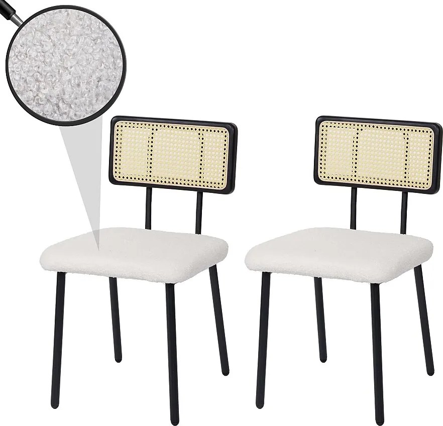 Krzesło do jadalni MCW-K88 (zestaw 2 sztuk),  tkanina/tekstylia biały