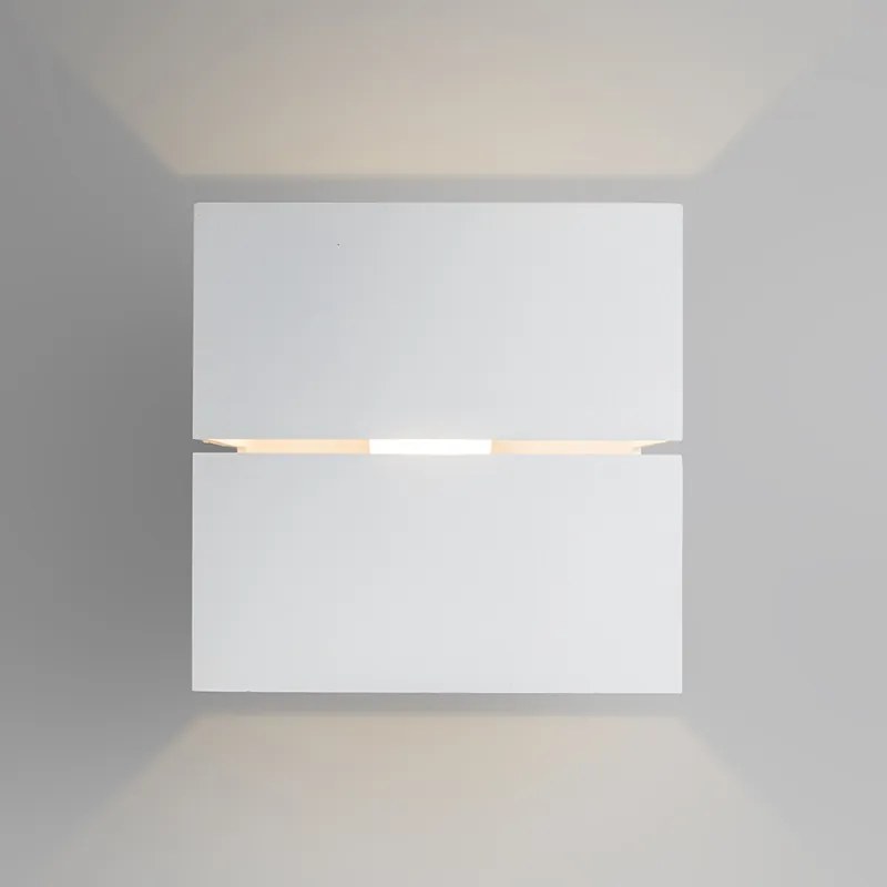 Nowoczesna lampa ścienna biała 9,7 cm - Transfer Groove Nowoczesny Oswietlenie wewnetrzne