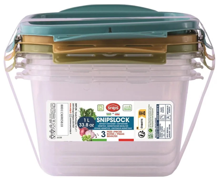 Pojemniki na żywność 3 szt. Snipslock – Snips