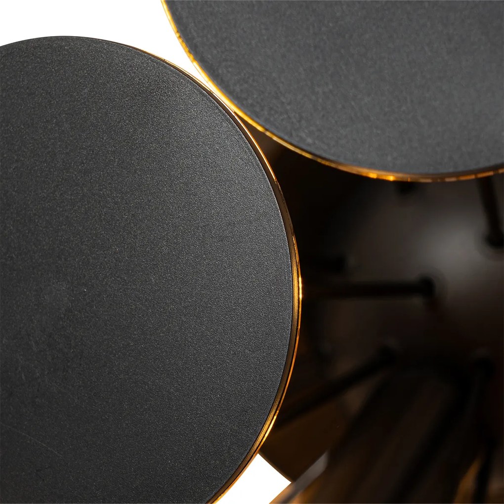 Designerska lampa wisząca czarna ze złotem 54cm 3-światła - CerchioDesignerski Oswietlenie wewnetrzne