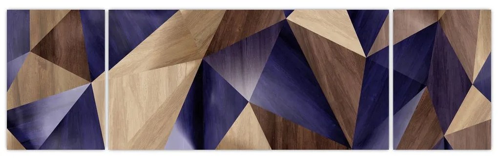Obraz - 3D drewniane trójkąty (170x50 cm)