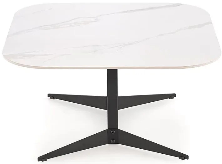 Loftowa metalowa ława z blatem biały marmur M5-M65