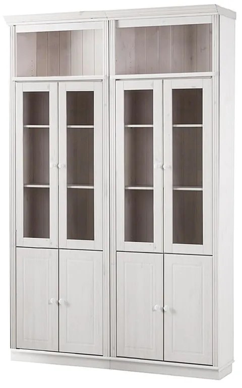 Biała witryna z litego drewna sosnowego 148x223 cm Anita – Støraa