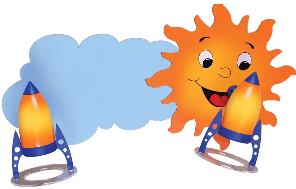 Lampa ścienna dziecięca słoneczko rakieta - S217 B6-C34