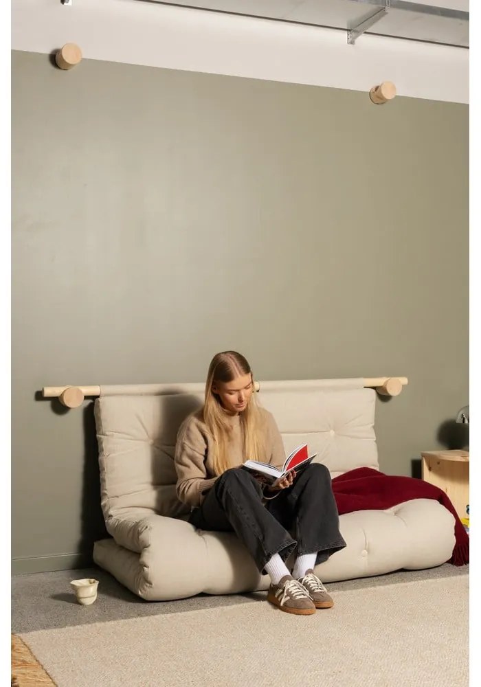 Brązowa rozkładana sofa 135 cm Hooked – Karup Design