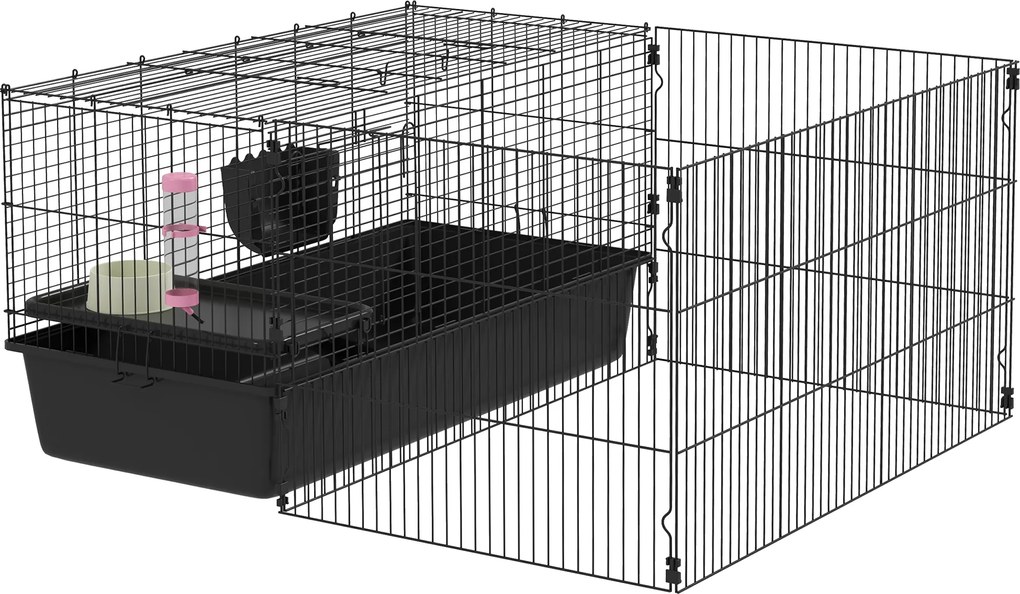 PawHut Klatka dla małych zwierząt z miską na jedzenie