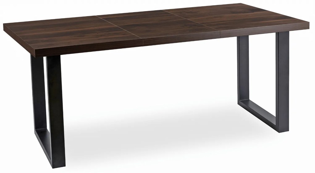 Stół Prostokątny Rozkładany TOMAS 130-230 cm Orzech/Czarny do Jadalni Nowoczesny Loft